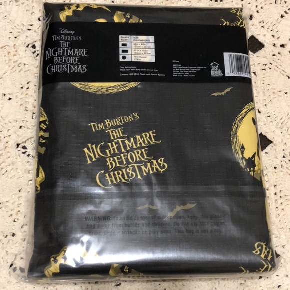 Disney Nightmare Before Christmas 70 Round Tablecloth Jack Skellington Sally - Picture 2 of 6